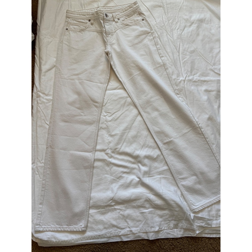 We The Free Free People Off White Western Yoke Straight Leg Jeans Cream 29
